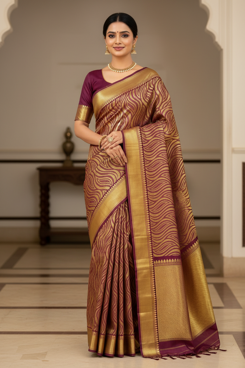 Kanchipuram semi silk saree model image