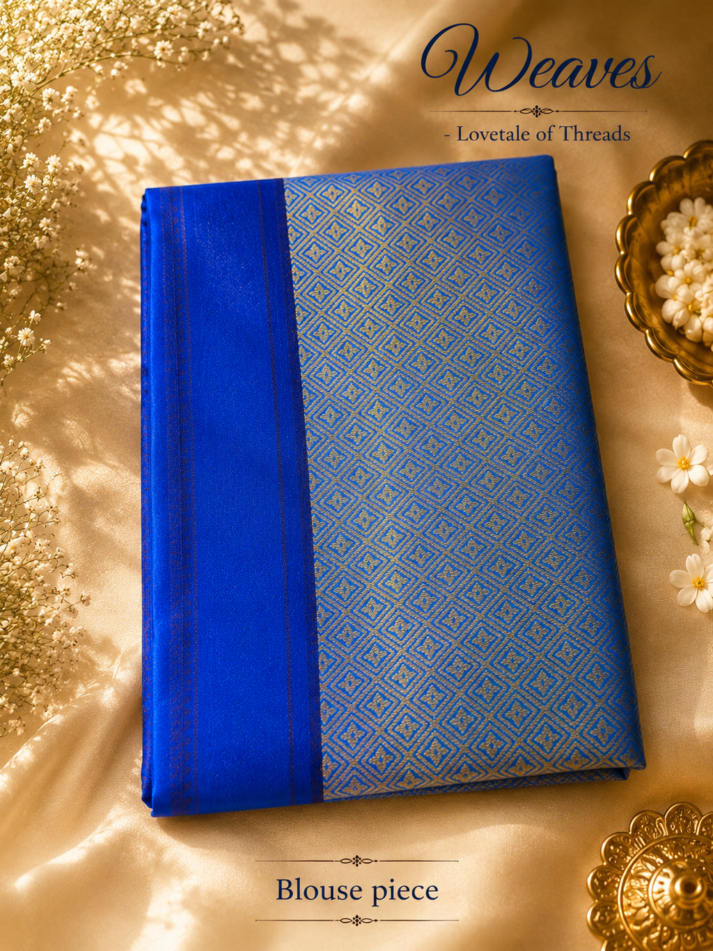 Vairaoosi Blue Kanjivaram Silk Saree pallu portion