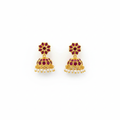 Red Stone Kemp Jhumka