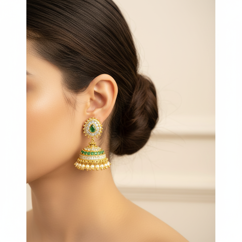 Small Jhumka Close-up Ear Shot